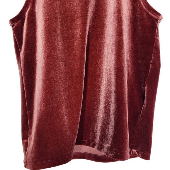 J. Crew Women's Mock Neck Velvet Sleeveless Red Blouse Size Small - Picture 4 of 10